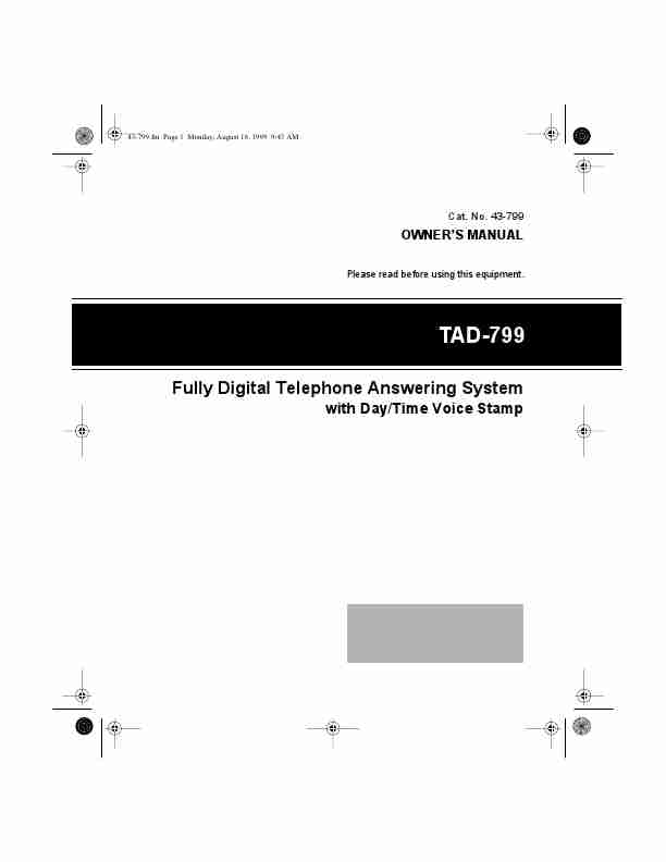 Radio Shack Answering Machine TAD-799-page_pdf